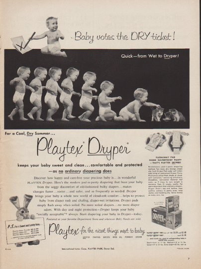 1952 vintage ad, Playtex Fab-Lined Girdles -021412 