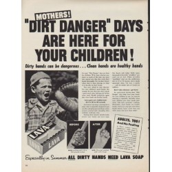 1952 Lava Soap Ad "Dirt Danger"