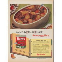 1952 Hunt's Tomato Sauce Ad "Flavor a Goulash"