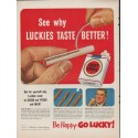 1952 Lucky Strike Cigarettes Ad "Luckies Taste Better"