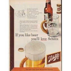 1952 Schlitz Beer Ad "If you like beer"