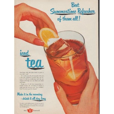 1952 Tea Council Ad "Best Summertime Refresher"