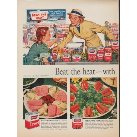 1952 Armour Meat Ad "Beat the heat"