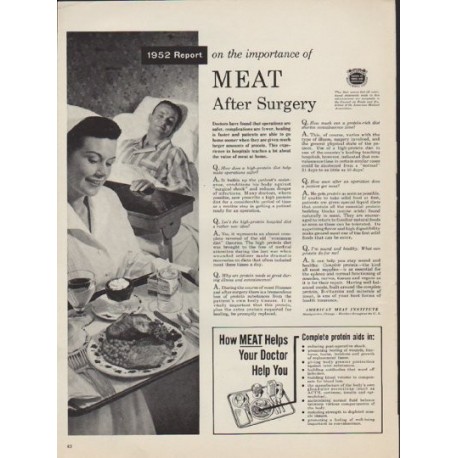 1952 American Meat Institute Ad "Meat After Surgery"