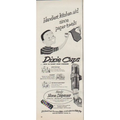 1952 Dixie Cups Ad "Handiest kitchen aid"
