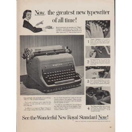 1952 Royal Typewriter Ad "greatest new typewriter"