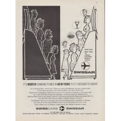 1959 Swissair ad "It's Worth Changing Planes"