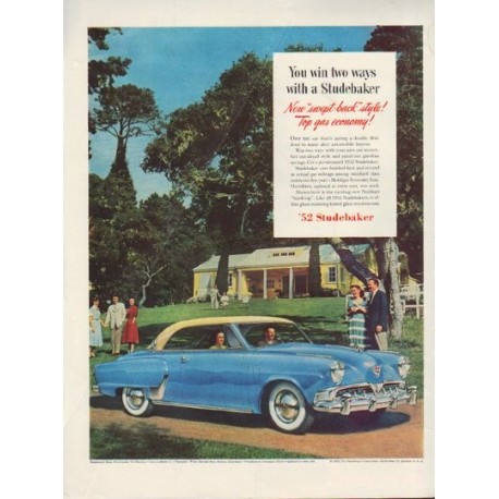1952 Studebaker Ad "You win two ways"