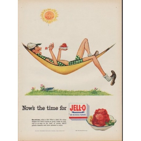 1952 Jell-O Ad "Now's the time"