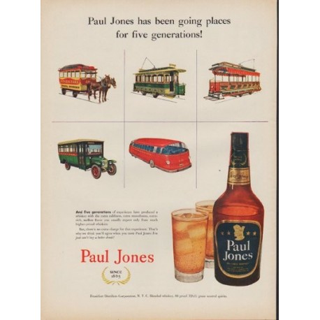 1952 Paul Jones Whiskey Ad "going places"