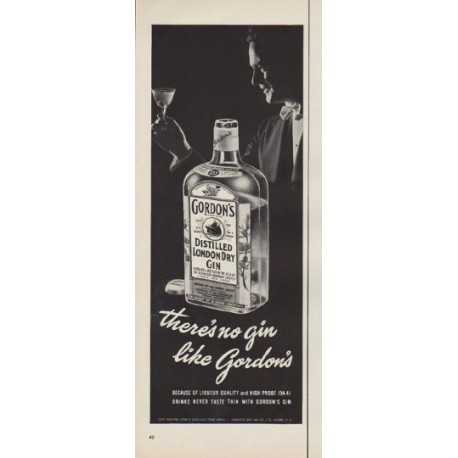 1952 Gordon's Gin Ad "no gin"