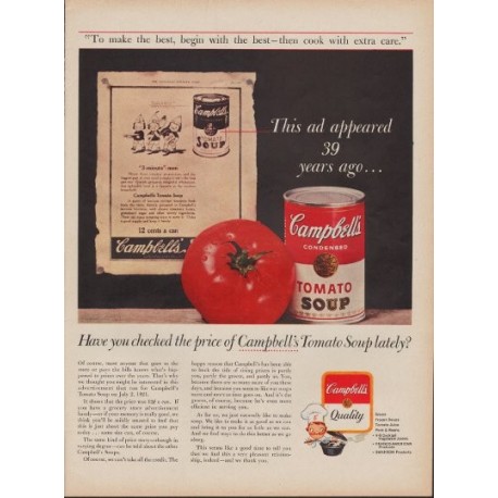 1960 Campbell's Soup Ad "Begin With The Best"