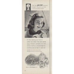 1952 White Rain Shampoo Ad "sunshine bright"