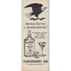 1952 Fleischmann's Gin Ad "America's First Gin"