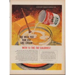 1960 Carnation Milk Ad "Use Like Cream"