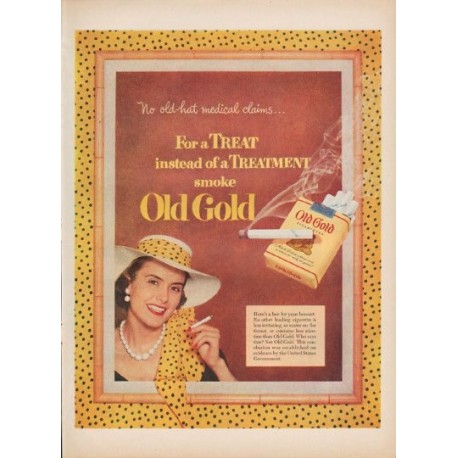 1952 Old Gold Cigarettes Ad "For a Treat"