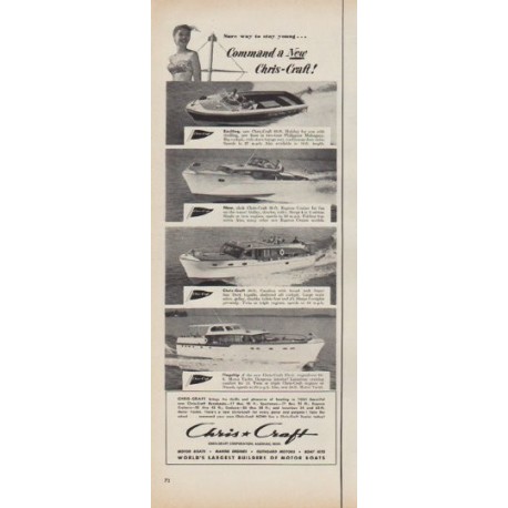 1952 Chris-Craft Ad "Command a New Chris-Craft"