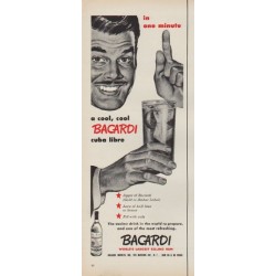 1952 Bacardi Rum Ad "in one minute"