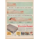 1952 Firestone Foamex Ad "Fast asleep"