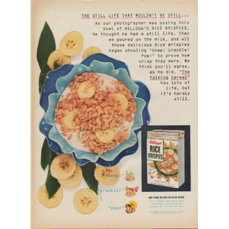 1952 Kellogg's Rice Krispies Ad "the still life"