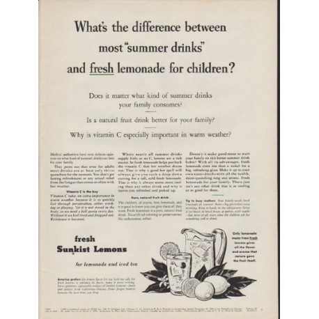 1954 Sunkist Lemons Ad "What's the difference"