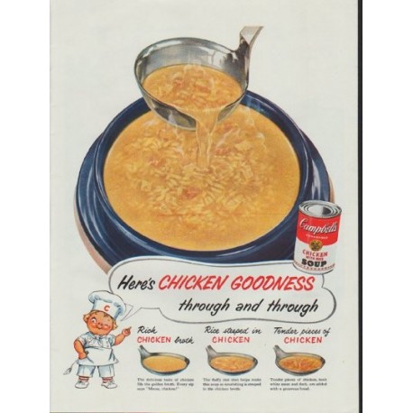 1954 Campbell's Soup Ad "Chicken Goodness"