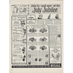 1954 Rexall Drug Stores Ad "July Jubilee"