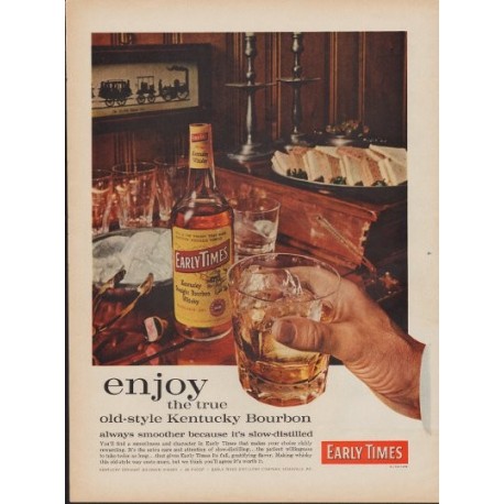 1960 Early Times Kentucky Bourbon Ad "Old-Style"