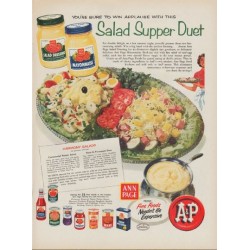 1954 A&P Stores Ad "Salad Supper Duet"