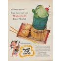 1954 Meadow Gold Sherbet Ad "Tropic Cooler"