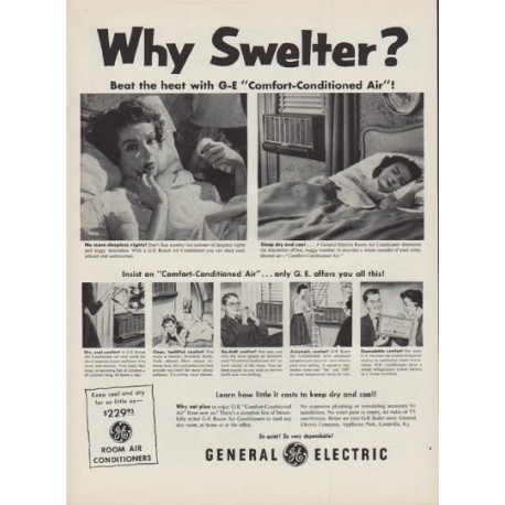 1954 General Electric Ad "Why Swelter?"