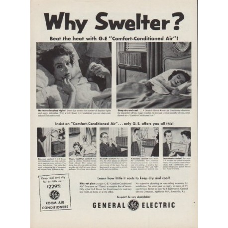 1954 General Electric Ad "Why Swelter?"