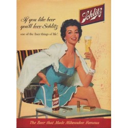 1954 Schlitz Beer Ad "If you like beer"