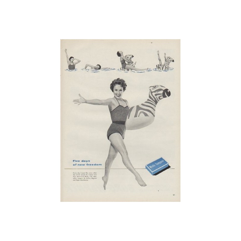1954 Meds Tampons Vintage Ad Five days