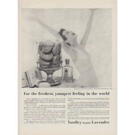 1954 Yardley English Lavender Ad "youngest feeling in the world"