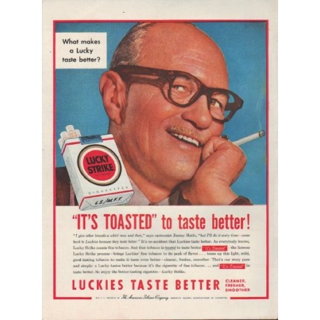 1954 Lucky Strike Cigarettes Ad "It's Toasted"