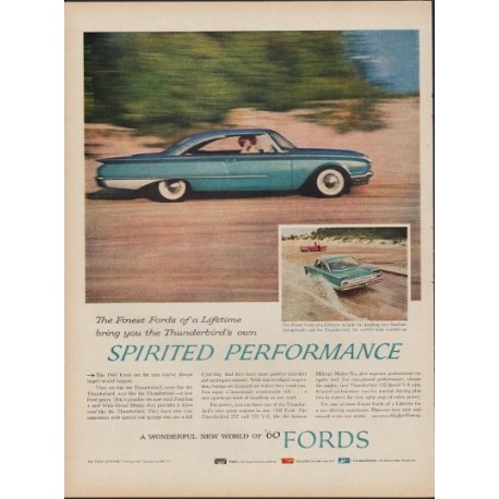 1960 Ford Thunderbird Ad "Spirited Performance"