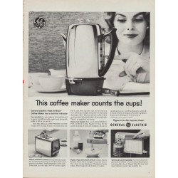 1960 GE Coffee Maker Ad "Peek-A-Brew"