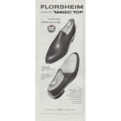 1961 Florsheim Shoes Ad "Magic Top"