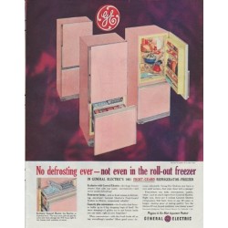 1961 General Electric Ad "No defrosting ever"