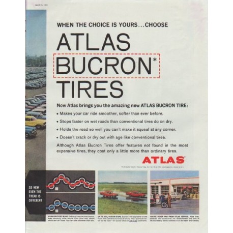 1961 Atlas Tires Ad "When the choice is yours"