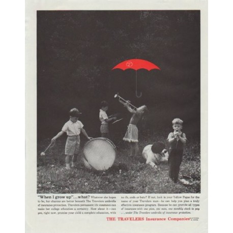 1961 The Travelers Insurance Companies Ad "When I grow up"