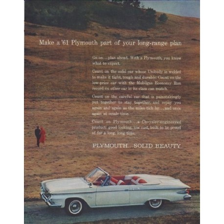 1961 Plymouth Ad "long-range plan"