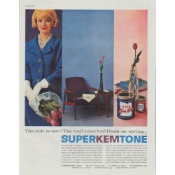 1961 Super Kem-Tone Ad "The suit is new"