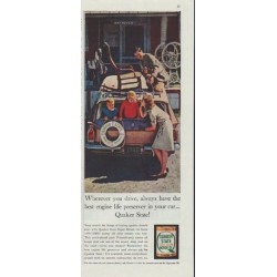 1961 Quaker State Motor Oil Ad "Wherever you drive"