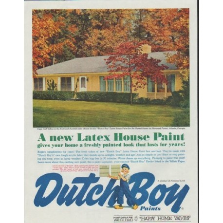 1961 Dutch Boy Paints Ad "Cape Cod Yellow"