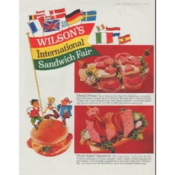 1961 Wilson's Canned Meats Ad "International Sandwich Fair"