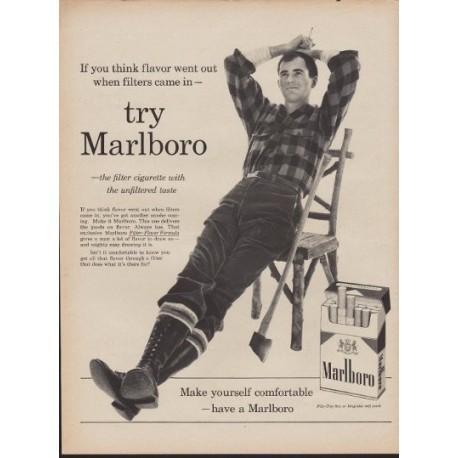 1960 Marlboro Cigarettes Ad "Filters Came In"