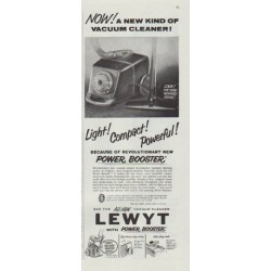 1961 Lewyt Vacuum Cleaner Ad "Power Booster"