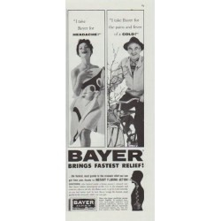 1961 Bayer Aspirin Ad "Fastest Relief"